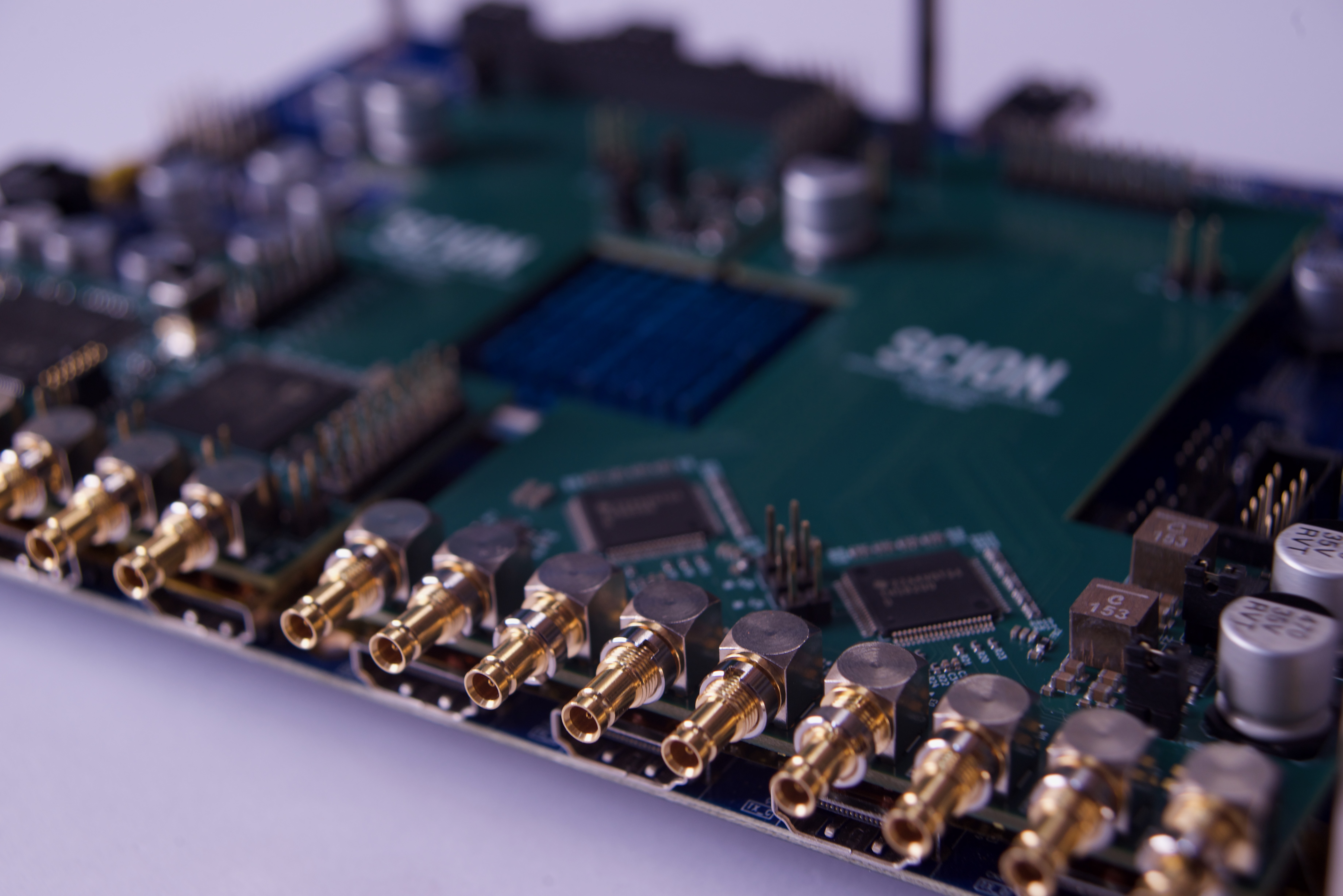 Close-up of high quality video signal cables and connectors